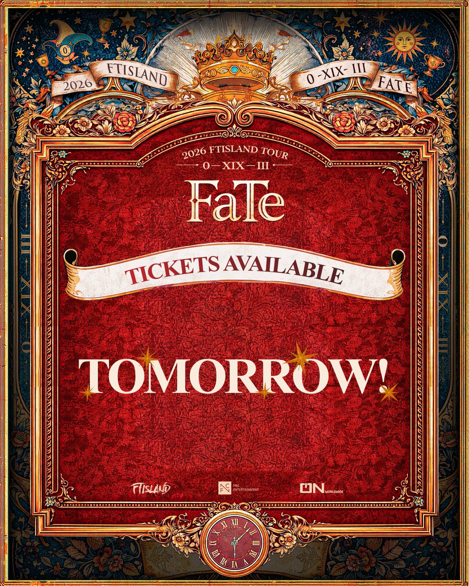 o_n_worldwide's tweet photo. <2026 FTISLAND TOUR 0 — XIX — III ‘FaTe’ in BANGKOK>

🎟️티켓 오픈까지 D-1
바로 내일! 드디어 기다리고 기다리던 방콕 콘서트 예매가 시작됩니다. 방콕을 뜨겁게 채울 그 첫 시작을 놓치지 마세요. 🎤✨ 
Tickets go on sale tomorrow! The wait is almost over for the Bangkok concert tickets. Don't miss your chance to be part of this incredible night. 🎤✨ 

💛 Date: 8 August 2026 (SAT) 6:00 PM (Local Time, Times subject to change)
💛 Venue: MCC HALL FL,4 THE MALL LIFESTORE NGAMWONGWAN
💛 Tickets On Sale: 5 July 2026 (SUN) 11:00 AM (Local Time)
💛 Ticketing Site: https://t.co/GzqzybUH87   
💛 Organizer: O.N worldwide Thailand @ONworldwideTH 

#FTISLAND #FT아일랜드 #FaTeinBANGKOK
#프리마돈나 #PRIMADONNA
#오엔기획 #ONworldwideThailand