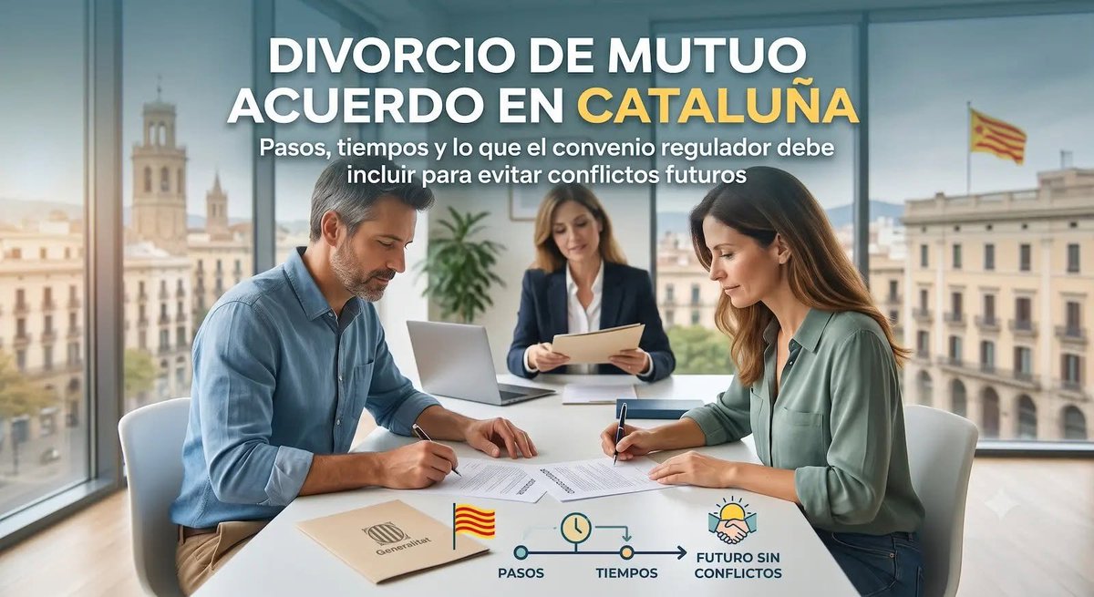 BombiRipoll's tweet photo. Pensando en un divorcio de mutuo acuerdo en Cataluña? 🤝
Es la vía más rápida, económica y menos conflictiva para cerrar una etapa cuando ambas partes están de acuerdo en divorciarse. https://t.co/T309iM5EUR