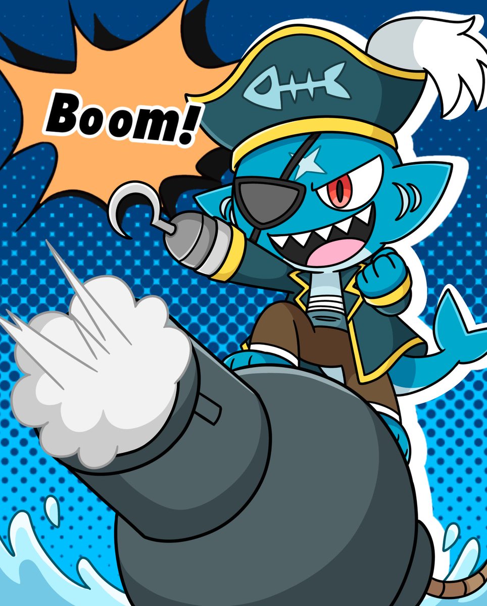 Ukipi_Clown's tweet photo. 🦈🏴☠️「撃てぇ!!」💥
#MyBestHomies
#OC #マスコット
#絵柄が好みって人にフォローされたい https://t.co/FtusoL6P1U
