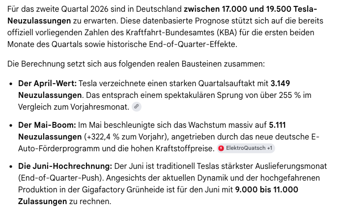 mikirede's tweet photo. Wieviele Zulassungen von #Tesla können wir in q2 2026 für #Deutschland erwarten. Schon jetzt vielen Danke an das #KBA und alle Zulassungsstellen, die dabei geholfen haben. https://t.co/0ORCZWaenI
