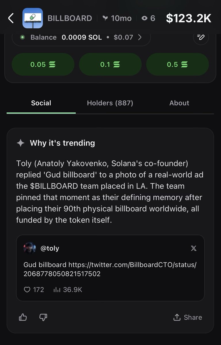BillboardCTO's tweet photo. I really like “why it’s trending” feature on PumpFun. Says a lot! https://t.co/56J4BSsQKM