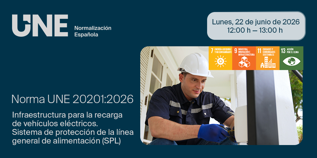 NormasUNE's tweet photo. ¡Disponibles los materiales del Encuentro UNE-AFME!
 
✅Ya puedes consultar las presentaciones de la jornada. La sesión se centró en los aspectos más relevantes de la norma UNE 202014, Infraestructura para la recarga de vehículos eléctricos, sistema de producción de la línea general de alimentación (SPL).
 
  Accede a los contenidos completos de la jornada 👉https://t.co/fRzkg1Croq
 
hashtag#UNE hashtag#ProgresoCompartido hashtag#Normalización hashtag#MovilidadSostenible hashtag#VehículosEléctricos