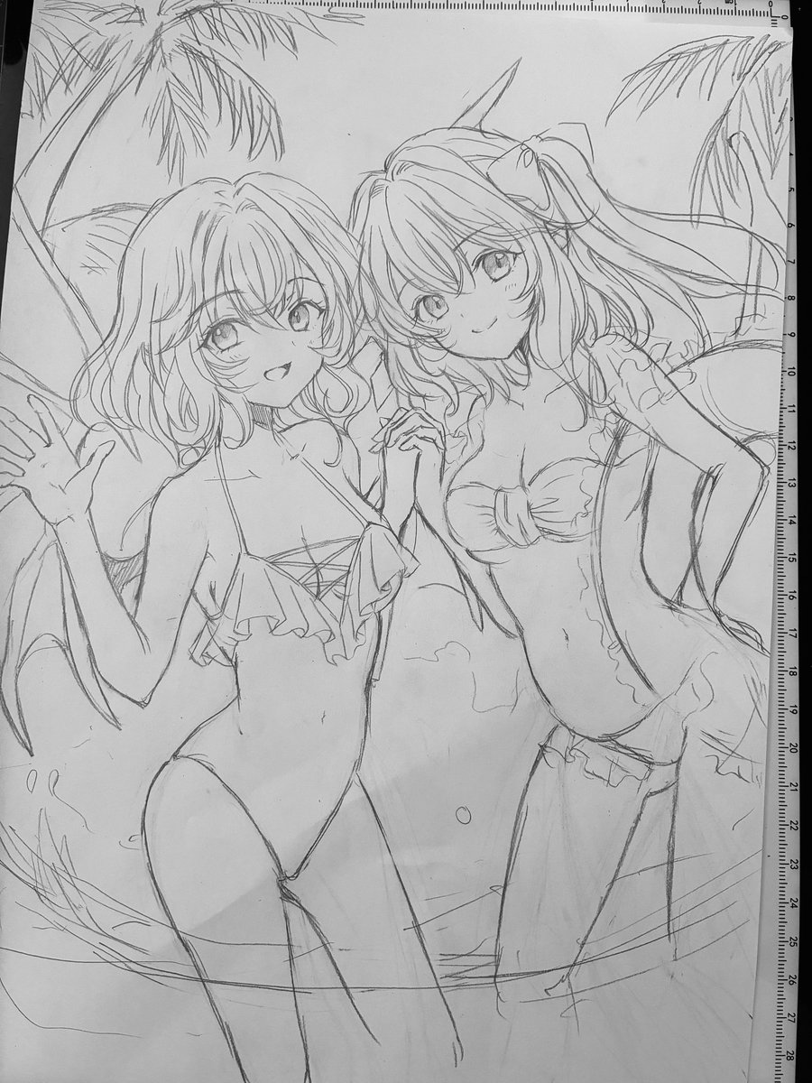 ラフ画やっやっとできた！？かな！？まだ修正するかもだけど 今回はA4