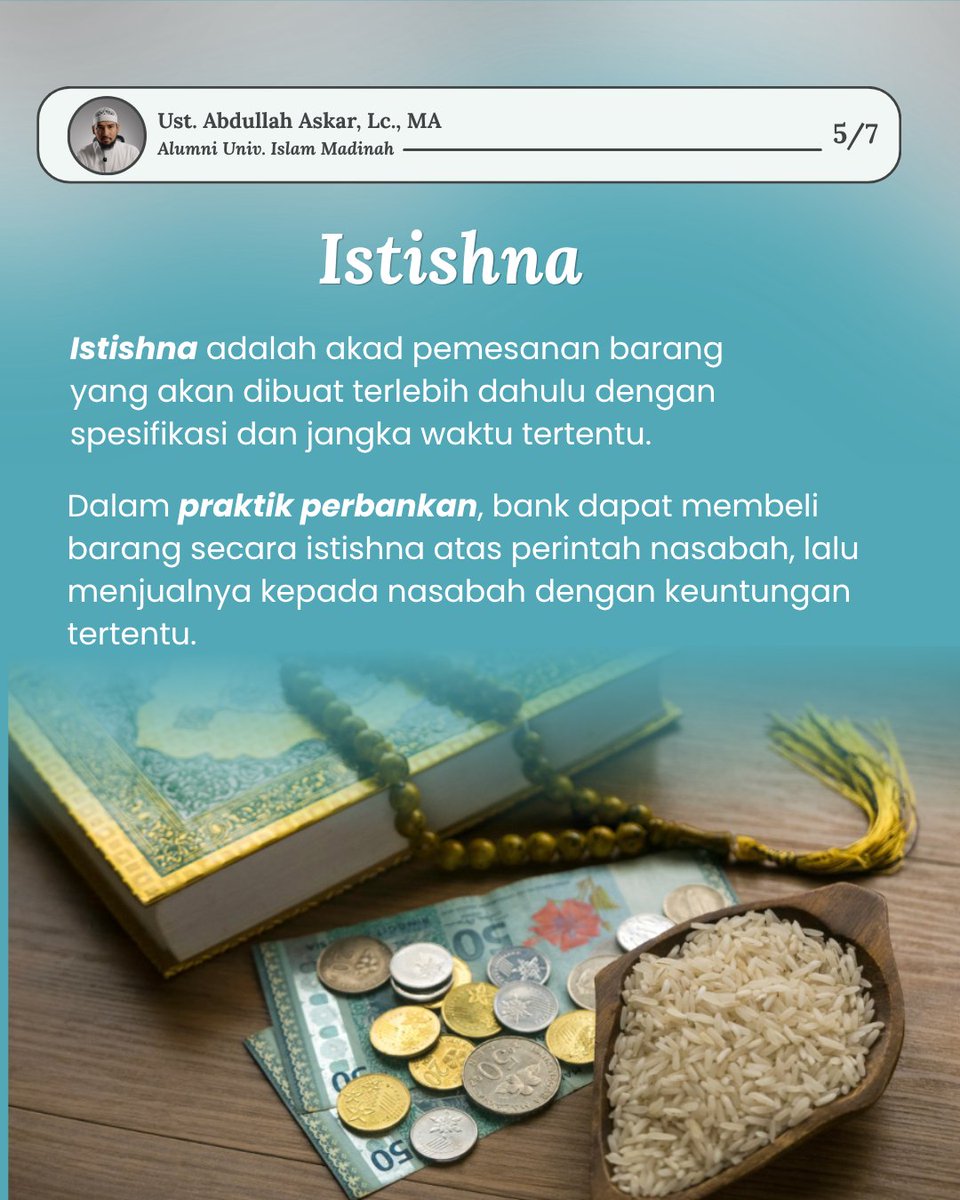 Askar_Abdullah's tweet photo. Ternyata dalam Islam, transaksi seperti ini diperbolehkan melalui akad Salam dan Istishna, selama syarat-syaratnya terpenuhi. 

Referensi: 📖 Bentuk-Bentuk Pembiayaan Islami Terjemah Makalah Universitas Aleppo Suriah Saif Hisyam Sobah Al-Fakhri https://t.co/rEfywsoJos