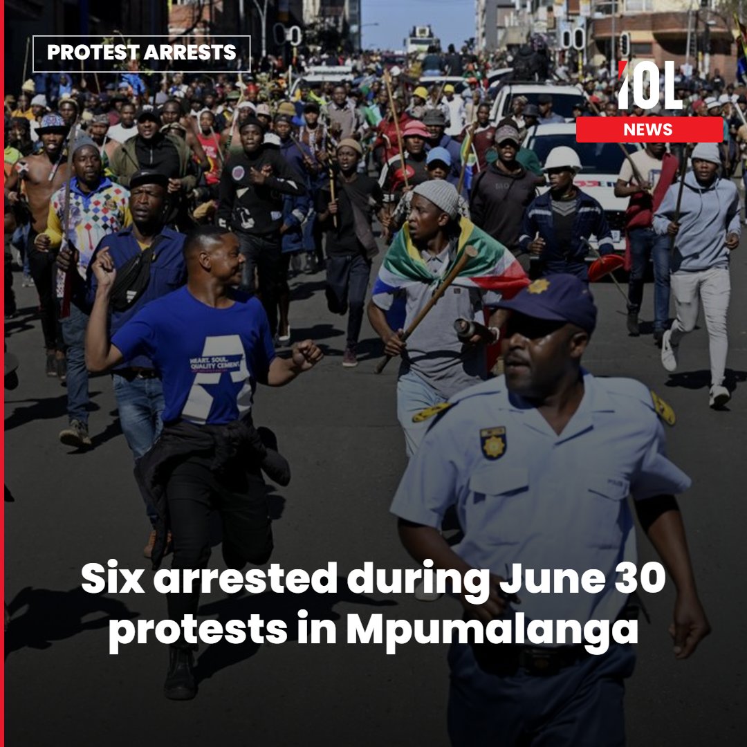 IOL's tweet photo. Six suspects were arrested during the June 30 demonstrations in Mpumalanga targeting undocumented foreign nationals.
Read on https://t.co/vV2zSpAAuc
#news #SixSuspects #MpumalangaArrests #June30Protests #UndocumentedForeignNationals #Police https://t.co/A4yanuXRAy