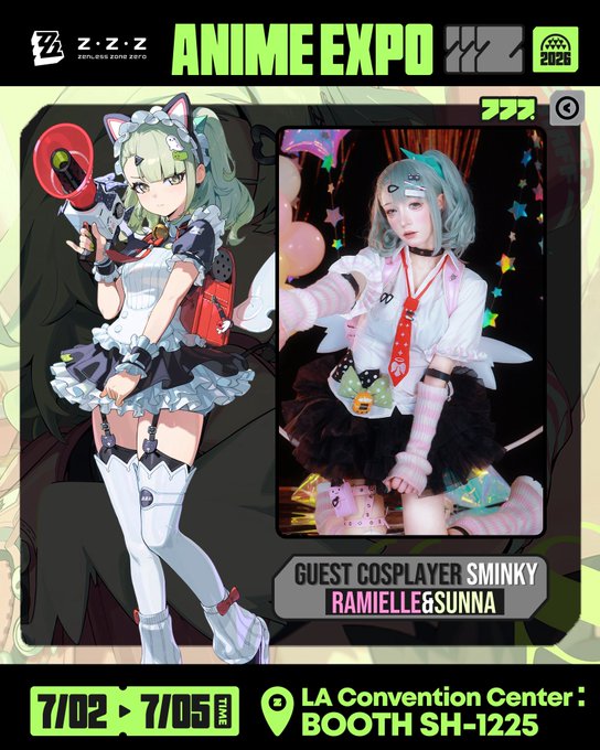 Sminky - announcement⚠️ catch me day 1&2 of anime expo as sunna and ramielle for ZZZ !! #zenlesszonezeroax https://t.co/bVWQtFTQC3
