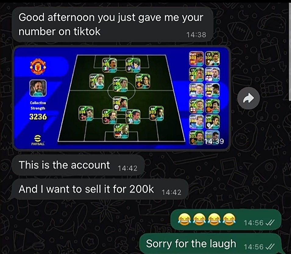 UTD_chu's tweet photo. Would barely sell for 30k
That guy get mind 😂😂 https://t.co/BL50oIRbcI