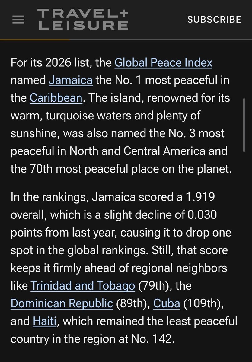 kiz_instyle's tweet photo. There was a time when Jamaica was known for having one of the highest crime rates in the Caribbean, particularly during the late 1990s to early 2010s. I never thought I'd see the day Jamaica would be recognized as the Caribbean's most peaceful destination.
Credit to the Government of Jamaica, our security forces, and every law-abiding citizen who helped make this possible. Progress is real. Thank you @AndrewHolnessJM @HoraceChangJM @JamaicaConstab 👏👏
 🇯🇲 #Jamaica #Progress #OneJamaica