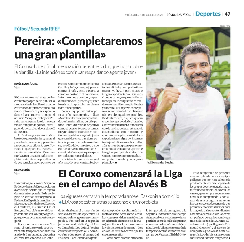 CoruxoFCoficial's tweet photo. 🗞️ Javi Pereira para Faro de Vigo "𝐂𝐨𝐦𝐩𝐥𝐞𝐭𝐚𝐫𝐞𝐦𝐨𝐬 𝐮𝐧𝐚 𝐠𝐫𝐚𝐧 𝐩𝐥𝐚𝐧𝐭𝐢𝐥𝐥𝐚"

https://t.co/kdIfwjG0AM https://t.co/QbSrj17wuN