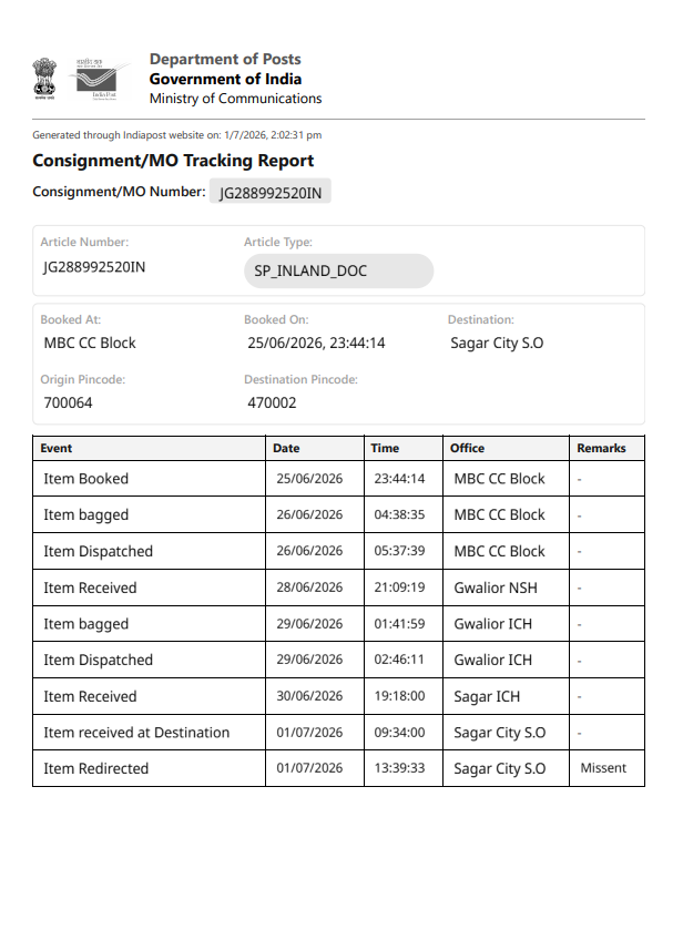 KrishnakantNH's tweet photo. Dear @IndiaPostOffice My parcel should be deliver as per your traking details but not delivered till now as well as showing missent. Kindly tell me what is this? Postmen not comes to our residence as well as not call to us. we are inside our residence. https://t.co/P9H9p9PXmh