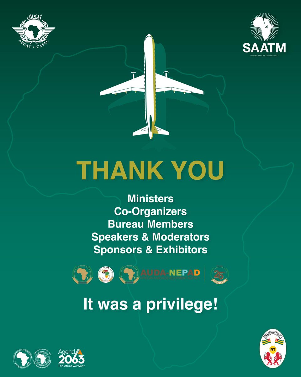Afcac_Cafac's tweet photo. This is only the beginning. The conversations continue, the partnerships grow stronger, and the work carries on.

Thank you for being part of the journey.

#AATCE2026 #AFCAC #SAATM #AfricanAviation #AirTransport #Connectivity #Partnerships #AfricaRising https://t.co/jHrYyeprQS