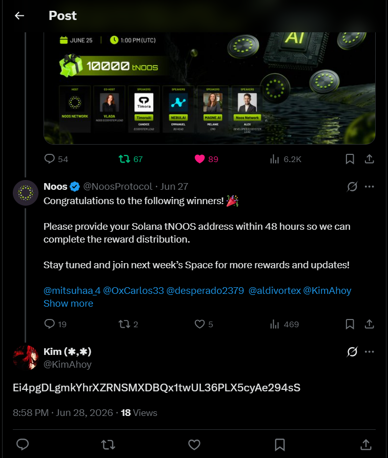 KimAhoy's tweet photo. Hello sir @NoosProtocol  . When will I receive the gift you want to give me? Can’t you see my comment?

this my address

Ei4pgDLgmkYhrXZRNSMXDBQx1twUL36PLX5cyAe294sS https://t.co/y3OxBoSdym