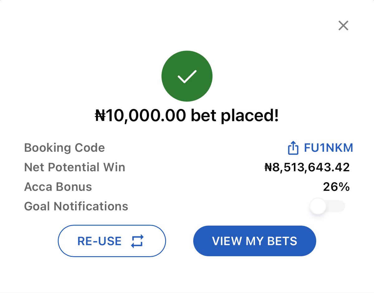 jayfund11's tweet photo. 🏆🏀🔞congratulations in advance 🏆🏀
Amazing 630+odds /Code. FU1NKM

Registered on 🏆BETKING use my promo code so you can have access to my Bet code don’t miss my game 🎊🏆🎊👇👇
✔  Promocode: JAYFUND11
✔ Link: https://t.co/mMHkLrvfou
✔ +18 / 
✔ bet responsibly https://t.co/tfJFdie2BK