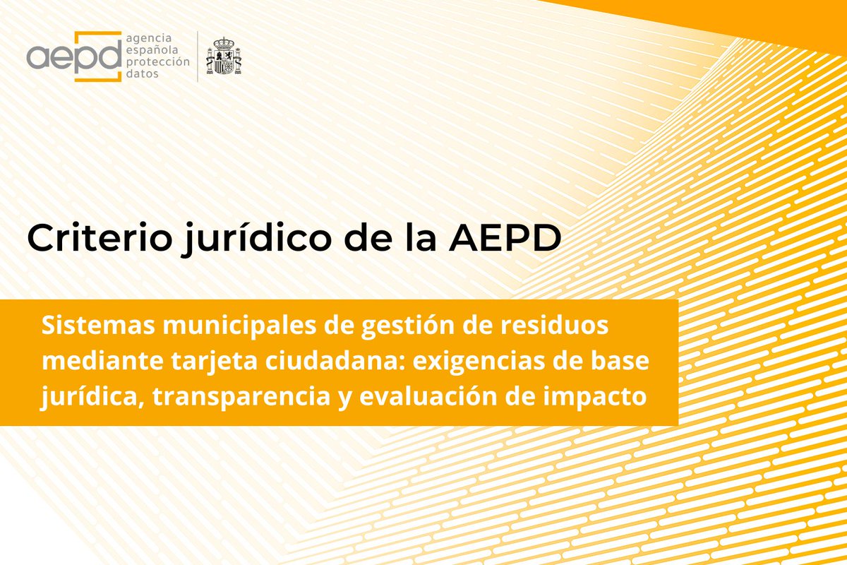 AEPD_es's tweet photo. 📙Criterio jurídico de la AEPD 📙

Analizamos un sistema municipal de apertura de contenedores de residuos mediante tarjeta ciudadana y el tratamiento de datos asociado.

Puedes leerlo en: https://t.co/qGhIshOvJh https://t.co/5kFc0ptueK