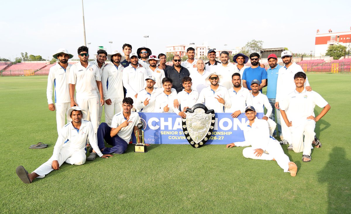 CricketRaj's tweet photo. Sikar’s cricketing excellence shines! After securing the prestigious COLVIN SHIELD trophy, This victory is a testament to the unwavering dedication, resilience and brilliance of our champions. 🏏🏆
.
.
.
#colvinshield #sikar #rca #champions #winners https://t.co/bS3VIvDijK