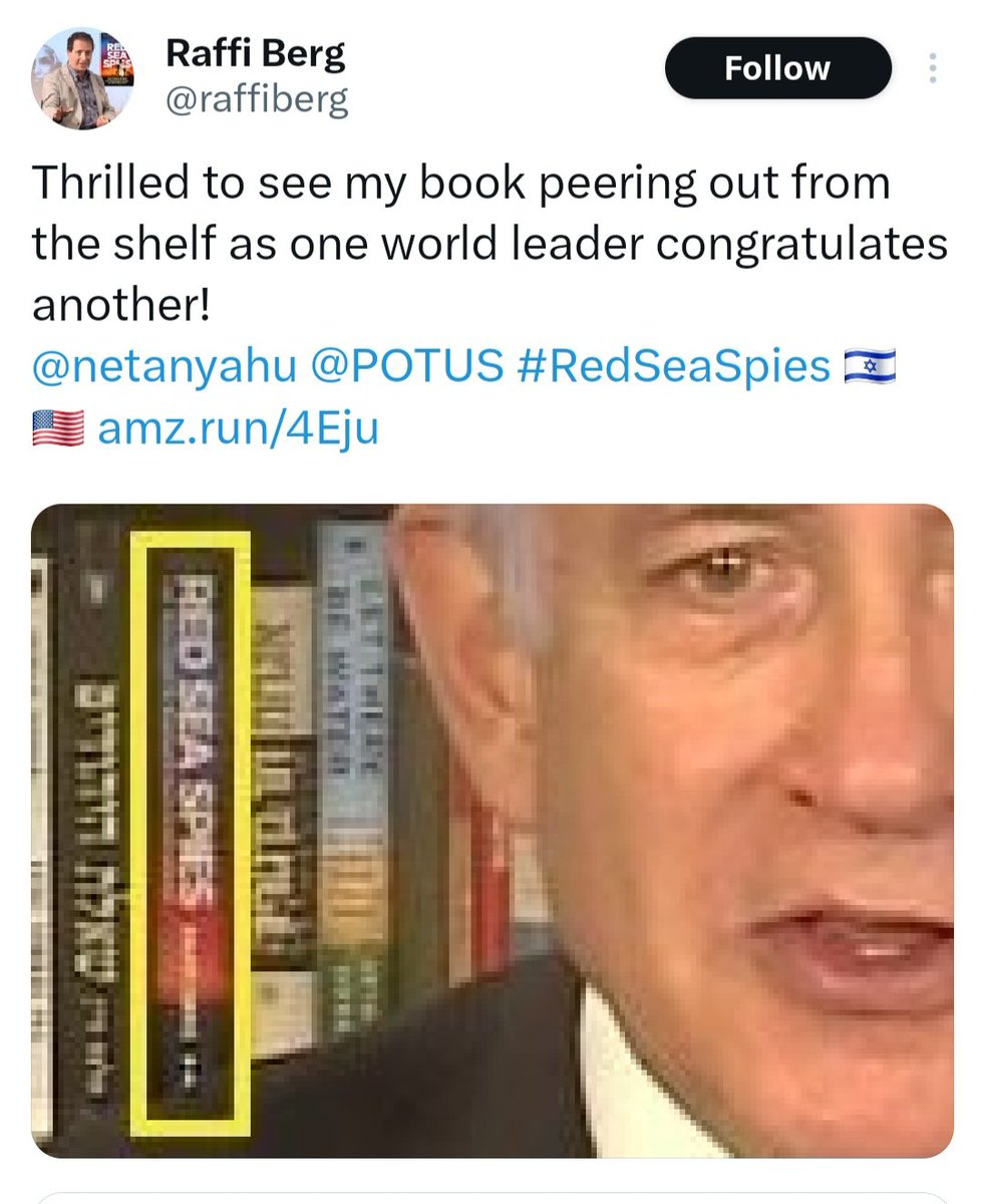 affleckquine's tweet photo. BBC middle east political editor Raffi Berg wrote Red Sea Spies, a glowing account of a Mossad operation.
Over 100 hours of interviews with Israeli intelligence.
He proudly tweeted that Netanyahu owns a copy. https://t.co/YEVS6D7neJ