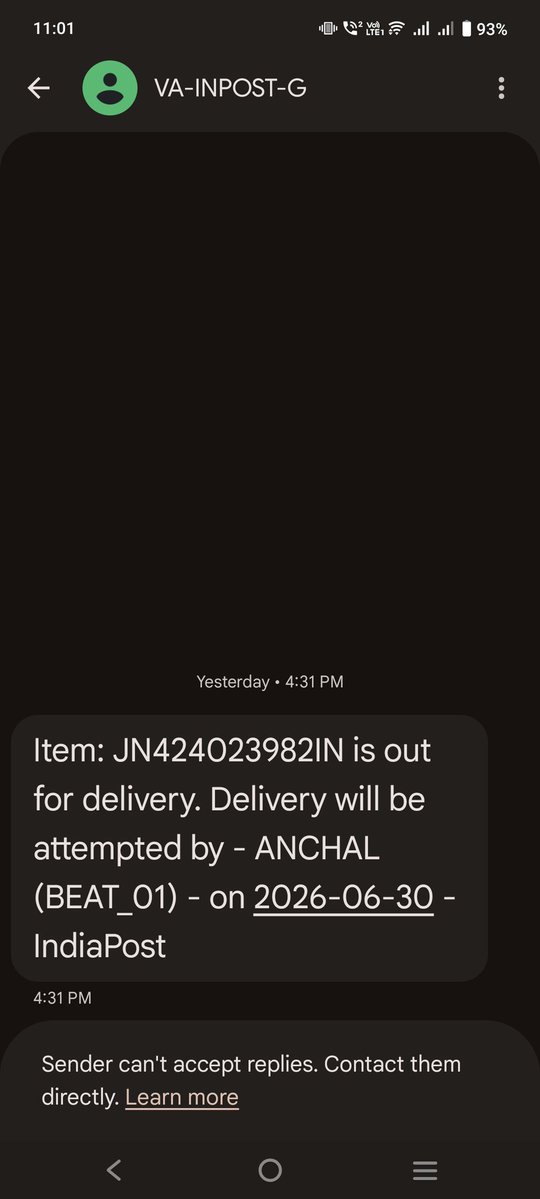 VibhorKS's tweet photo. @IndiaPostOffice  My PAN Card delivery was scheduled for yesterday, but the status was falsely marked as "Addressee Absent" despite no delivery attempt or call from the agent. No contact details were shared either. Please investigate and arrange delivery urgently. Details attach https://t.co/rmpKQTnaep
