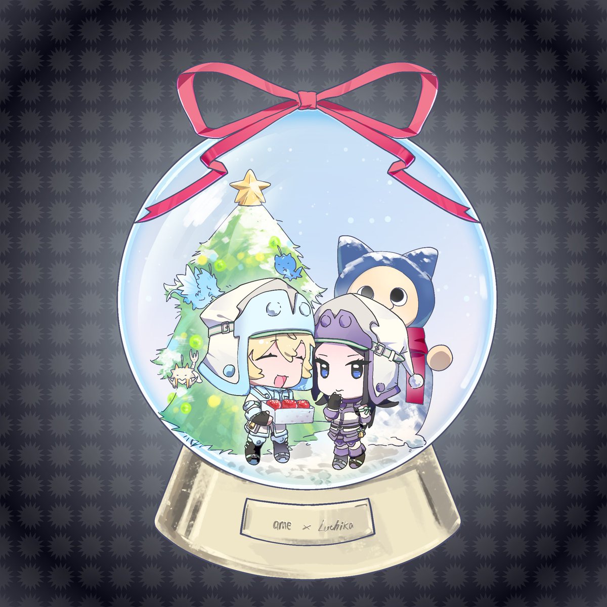 Aria_47777's tweet photo. 我突然翻到去年圣诞画的这张 那时候还没给小暴雨起英文名她还叫ame！😯 https://t.co/TXhqpOsSZu