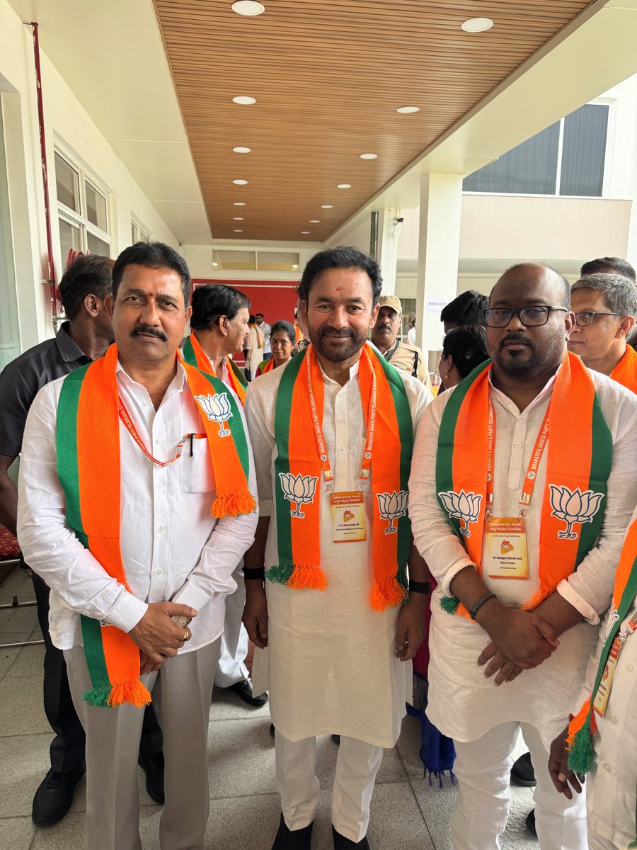 BandaCR's tweet photo. Hon’ble National BJP President Shri Nitin Nabin ji inaugurated the Telangana BJP State Executive Meeting in Ghatkesar 
Here are a few glimpses.

#BJPTelangana https://t.co/vFsUekddiu