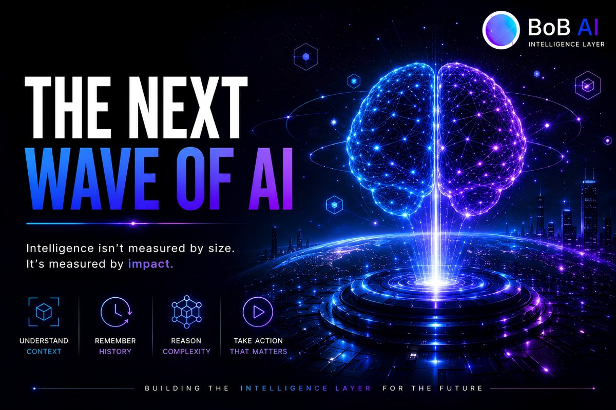 AskBobAi's tweet photo. The next wave of AI isn't about bigger models.
It's about smarter systems.
Systems that understand context, remember history, reason through complexity, and take action when it matters.
Intelligence isn't measured by size.
It's measured by impact.
#AI #AskBob https://t.co/NwHPIK5QbY