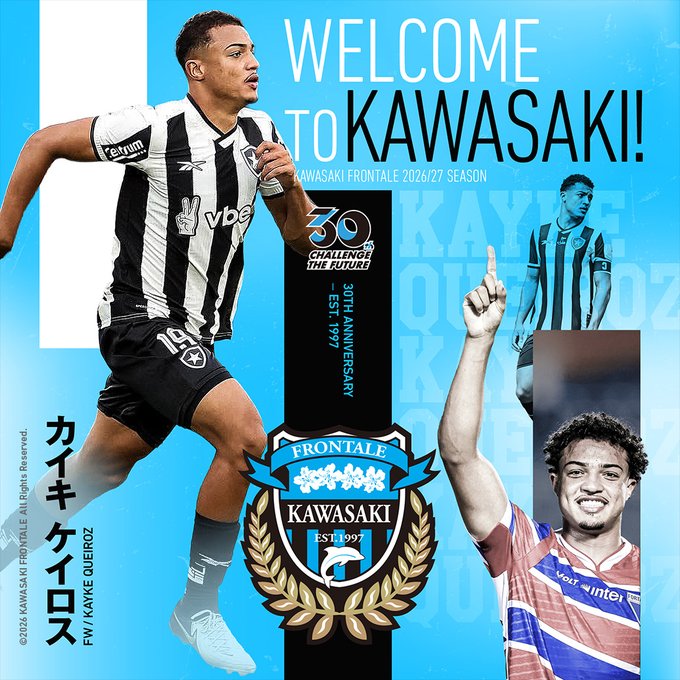 J1LeagueEU's tweet photo. #jleague official transfer‼️
A couple of new players from Brasil for Kawasaki #frontale
DF #Pedro Romano {ペドロ ホマーノ} permanent from #vilanova CF
FW Queiroz #Kayke {カイキ ケイロス} on loan from #Botafogo
They both played in the 2nd Brasilian division
#Jリーグ https://t.co/Ll4JhC9Fzq