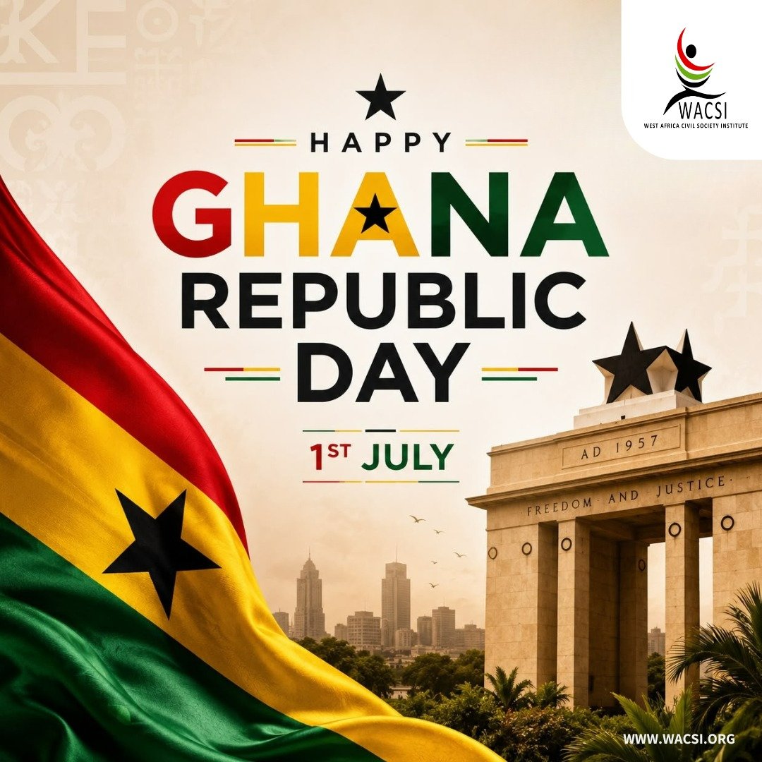 wacsi's tweet photo. Happy Republic Day, Ghana!

Today, we celebrate Ghana's journey as a republic and the enduring values of democracy, freedom, and civic participation.

From all of us at WACSI, we wish everyone a meaningful Republic Day. https://t.co/QT2fzD7iqg