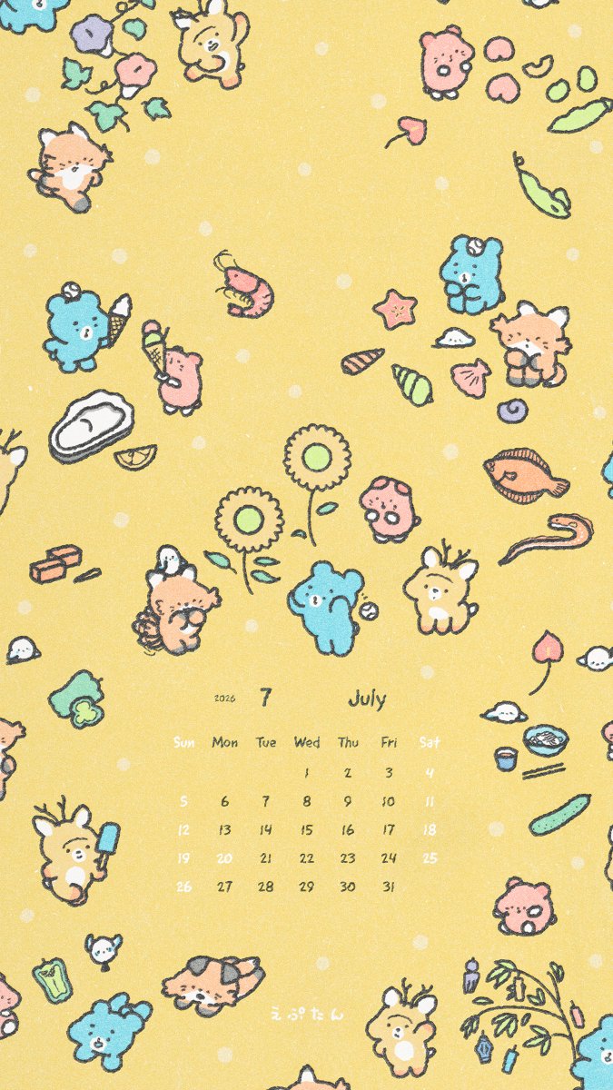 Ftan_official's tweet photo. ⋱ 7月のカレンダー 📅 ⋰

暑くなってきたね☀️

#えぷたん https://t.co/N9ionofs8t