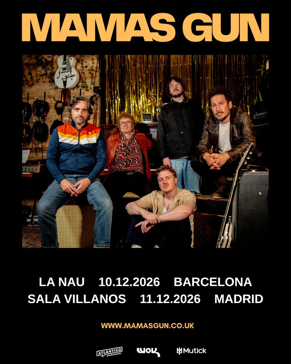 Mutick_com's tweet photo. ✨ @MamasGun_UK  llega a España para presentar DIG!, su nuevo disco: un trabajo lleno de alma que los ha convertido en una de las bandas más especiales del soul contemporáneo.

📅 10 dic · BCN · @lanaubcn 
📅 11 diC · Madrid · @salavillanos https://t.co/pyNdixc8Ia