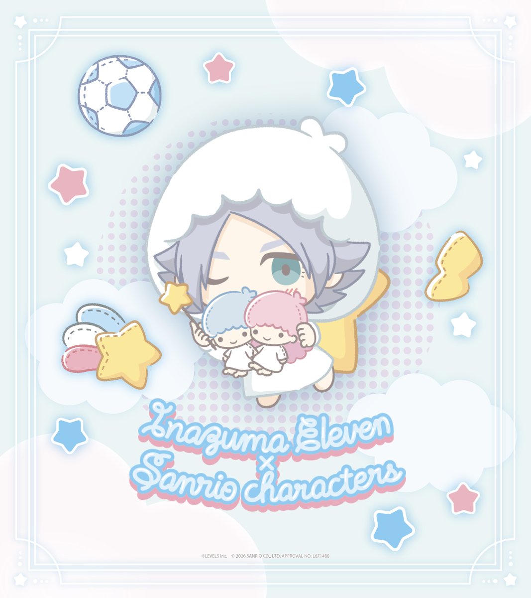 sanrioanist's tweet photo. ⚡イラスト紹介⚡
#イナズマイレブン 英雄たちのヴィクトリーロード×#サンリオキャラクターズ

⚽吹雪士郎×リトルツインスターズ
⚽佐久間次郎×ルロロマニック

ただいま先行通販受付中✨

📢先行通販：～7/5(日)
https://t.co/9k60hLHqyv
📢店頭発売：8/14(金)～

#イナイレサンリオキャラコラボ https://t.co/FbdJIBj4NW