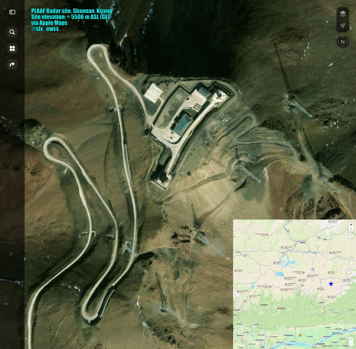 sfx_ewss's tweet photo. #PLAAF #Radar site, Shannan, #Xizang
Site elevation: ≈ 5506 m ASL (GE)

#Tibet #XizangMC #WTC #PLA https://t.co/Qst6Jgdd5D