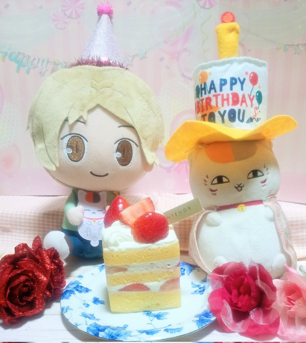 yuppe6464's tweet photo. 夏目くん、お誕生日おめでとう🎉夏目くんが幸せで楽しい1年を過ごせますように🩷ニャンコ先生と一緒にお祝いしようね！
#夏目貴志誕生祭2026
#夏目貴志生誕祭2026
#夏目友人帳
#ニャンコ先生 https://t.co/yMea6yRKEn