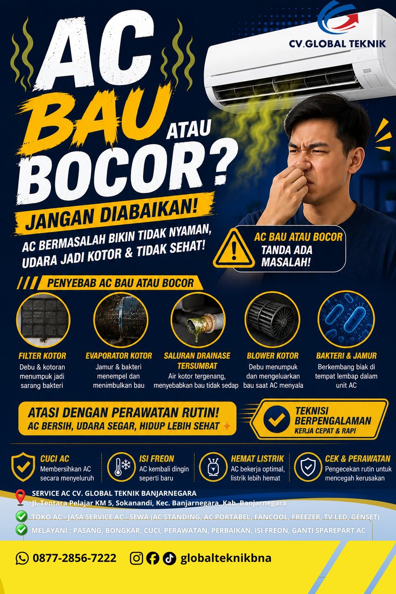 BanjarnegaraAc's tweet photo. 📍 Service AC CV. Global Teknik Cabang Banjarnegara
Jl. Tentara Pelajar KM 5, Sokanandi, Kec. Banjarnegara, Kab. Banjarnegara
📞 0877-2856-7222

#ServiceACBanjarnegara #CuciACBanjarnegara #JasaACBanjarnegara #ServiceAC https://t.co/VVA5o2QVcA