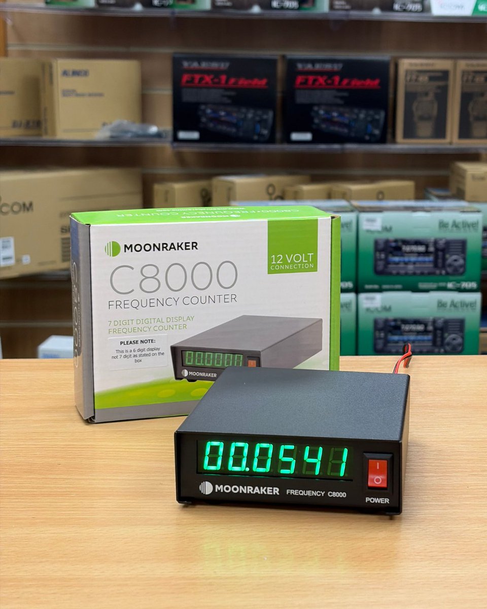 moonrakerukltd's tweet photo. Clear readings at a glance ๐ก
The Moonraker C8000 Frequency Counter gives you simple frequency monitoring with a bright 7-digit display, compact desktop design and 12V connection.
Ideal for the shack, workshop or test bench.
#Moonraker #HamRadio #RadioGear #FrequencyCounter https://t.co/5i8aqch5Qb