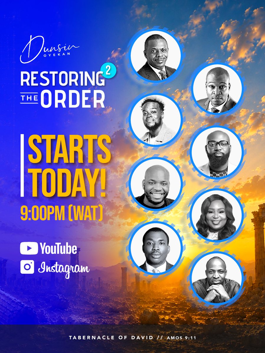 DunsinOyekan's tweet photo. This is the day the Lord has made!!! July is starting in a great note.. 

We kick off tonight, 9pm(wat) on YouTube and instagram...

JESUS will be glorified. See you there. Kindly share this widely https://t.co/lwOsYrzbbv