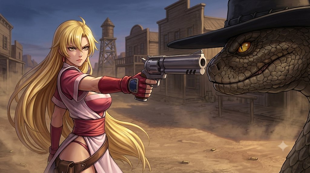 WesleyTraore1's tweet photo. Rushuna facing rattlesnake Jake.
Rushuna: I don't like killing others but if anyone and even you mess with my friends I won't hesitate to pull the trigger. It only takes one bullet. 
Rattlesnake Jake: you ain't got the nerve. 
Rushuna: Try me. https://t.co/hoikrnlf2a