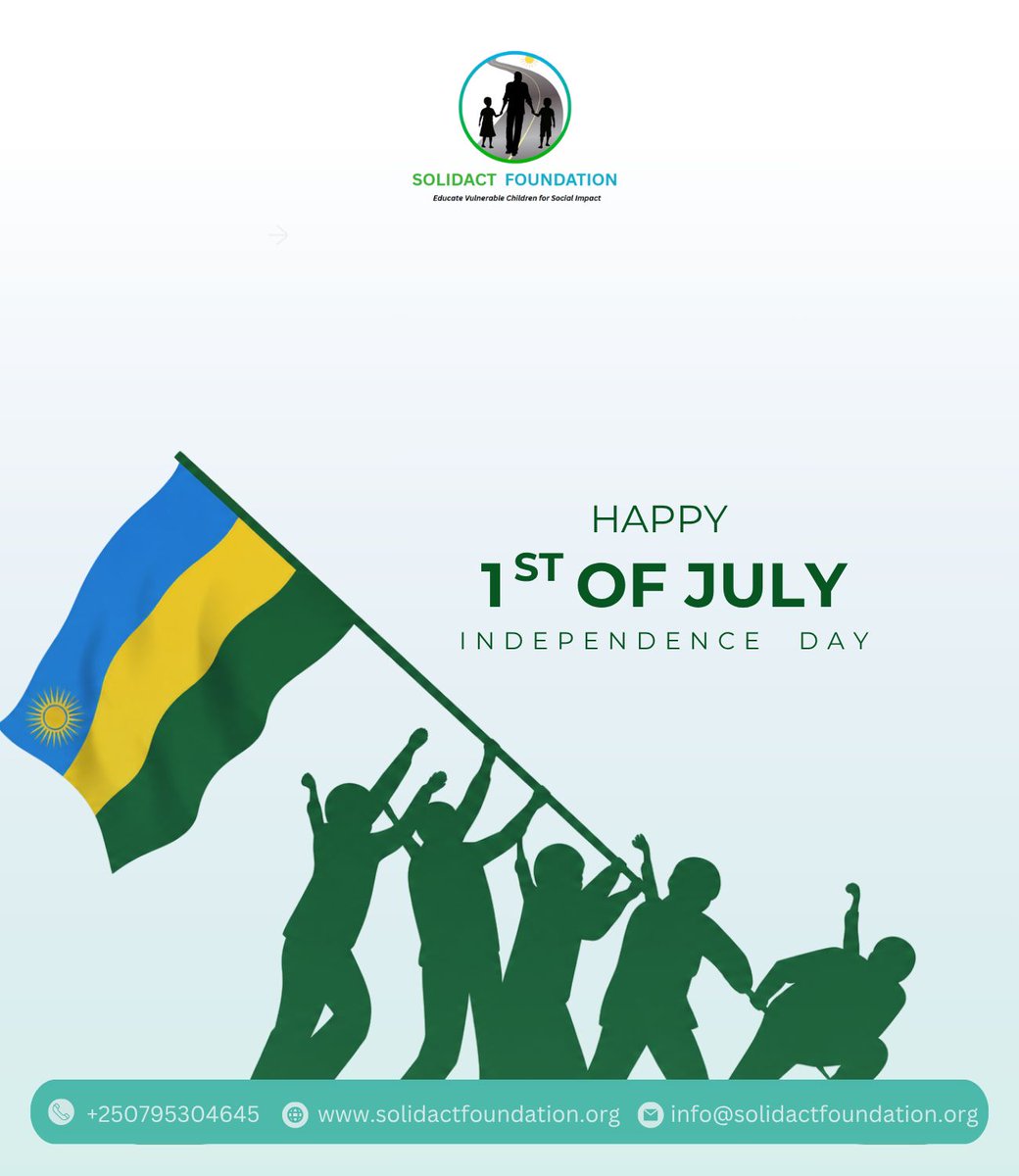 SolidactF's tweet photo. Happy Independence Day, Rwanda!
Today, Together, let us keep building a Rwanda of hope, dignity, and opportunity for all.
#RwandaIndependenceDay #SolidActFoundation #Unity #Hope #CommunityImpact https://t.co/cN0B5Cstrf