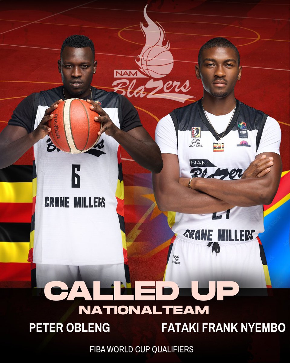 Namblazers's tweet photo. 🇺🇬 🇨🇩

Two NamBlazers will proudly represent their respective countries as they compete in the FIBA Basketball World Cup African Qualifiers.

Wishing our stars the very best on the international stage! https://t.co/CXShVjtpAH