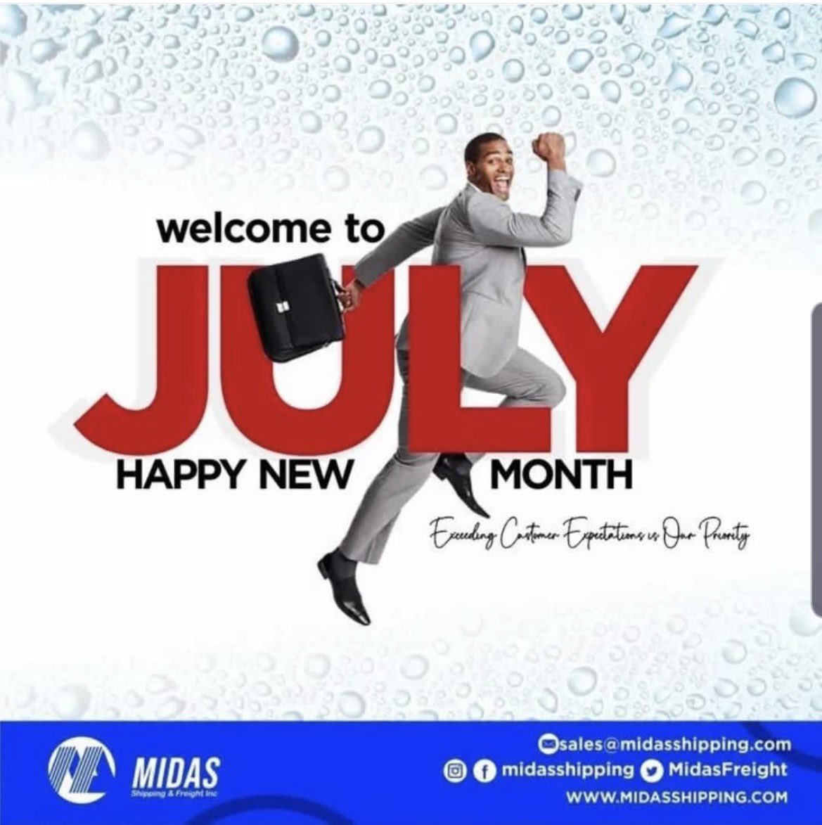 MidasFreight's tweet photo. Welcome to July! Trust Midas Shipping to handle your global freight &amp; exceed your logistics expectations. 📦✈️ 

🌍https://t.co/yq3i17oYIO https://t.co/dejxQle340