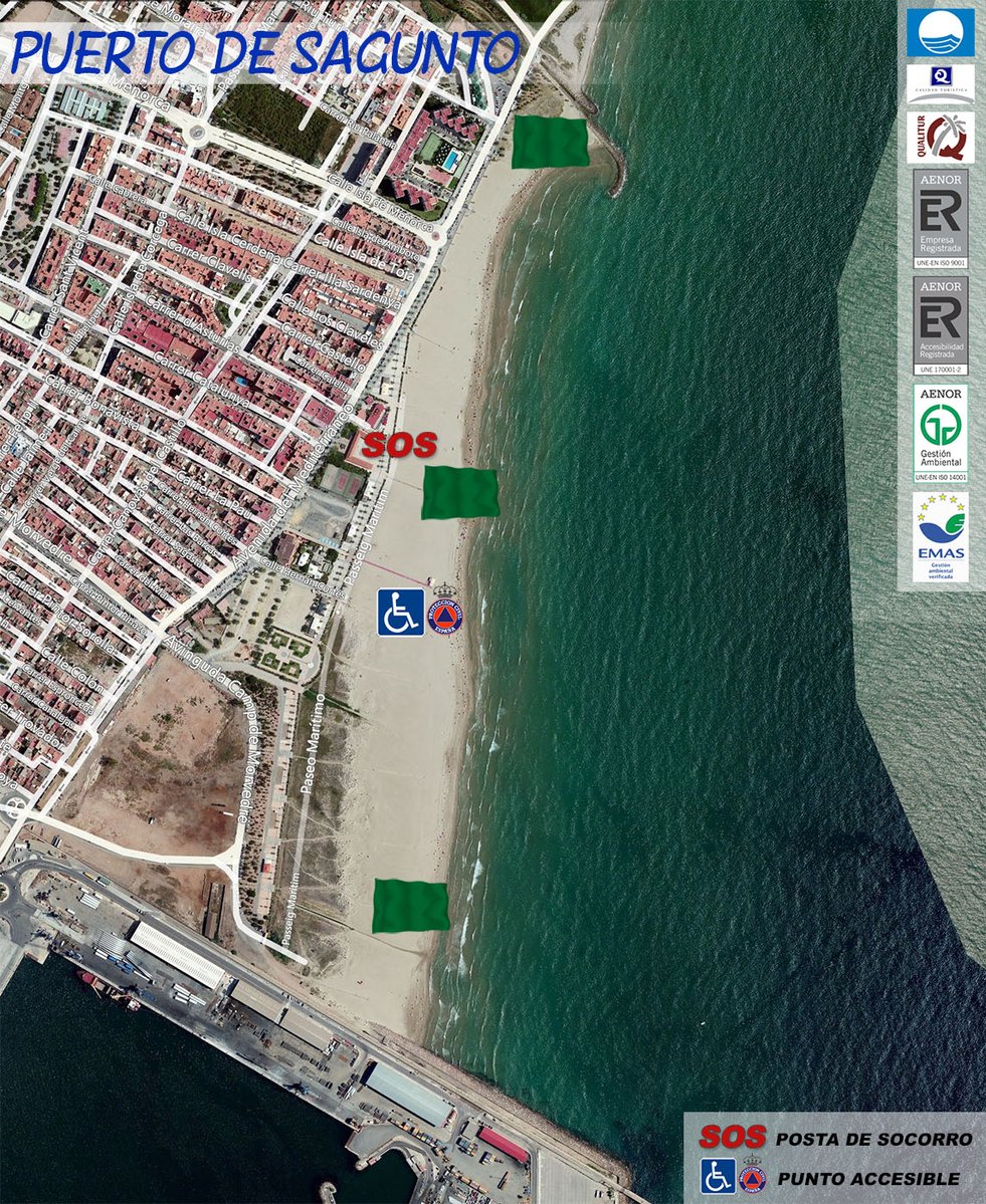 PLSagunt's tweet photo. Banderas que ondean en las playas del Puerto de Sagunto el día 1 de julio.
Banderes que onegen a les platges del Port de Sagunt el dia 1 de juliol. https://t.co/RWdUFc2M7P