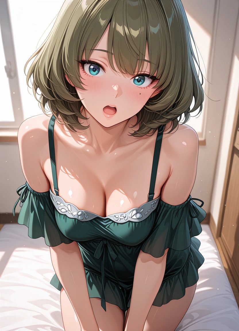 exishyt's tweet photo. Takagaki san realizing she may have taken her prank a little too far.

#高垣楓 https://t.co/yrCR602mEj