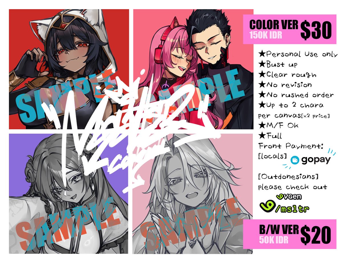 ✨Algorithm please do me a favor*✨
Available for clear rough style commission, can be OC or Fanart, check out my vgen as well!!!
DM me if you're interested!
help me with❤️&🔃 as well!! BIG TY 🤝
#commissonopen #vgen #コミッション