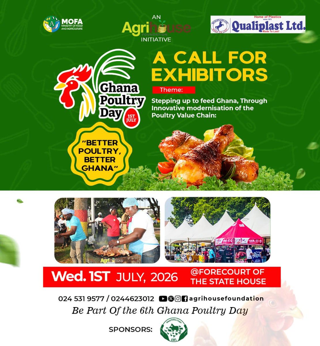IITA_BBEST's tweet photo. @IITA_BBEST is excited to be part of the exhibitors at the Ghana Poultry Day organized by AgriHouse, and the Ministry of Food and Agriculture (MoFA). 

During the fair, @IITA_BBEST will promote the use of the Black soldier fly larvae among poultry farmers. https://t.co/Rb7sI2yIr4
