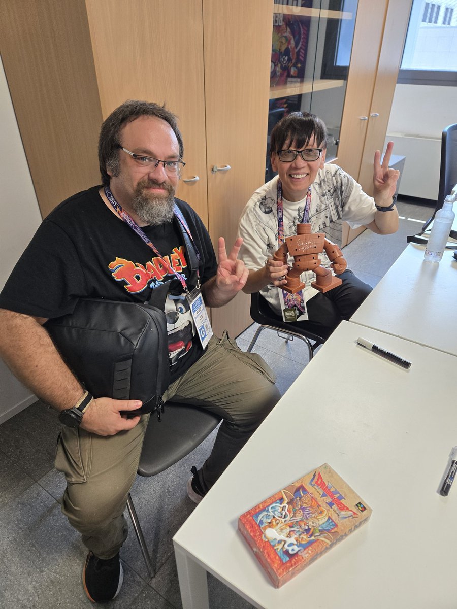 DavideSoliani's tweet photo. I had the honor of meeting both the legendary Yasumi Matsuno and Yuji Horii at Comicon. They were both incredibly kind, humble, and generous with everyone who attended the event, taking the time to give talks and sign autographs. Read more here: 🙏❤️
https://t.co/XLx0DUFRSy https://t.co/hQf4deujwI