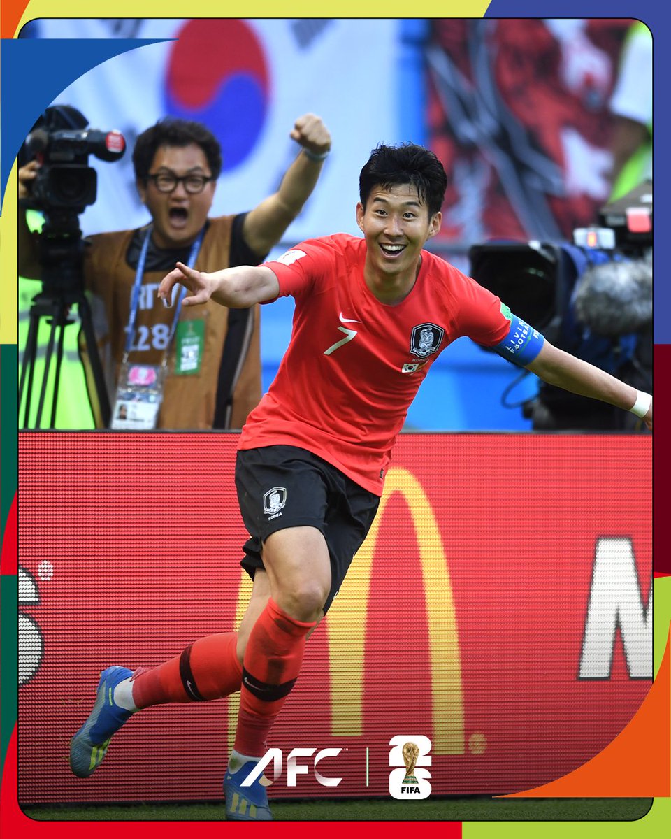 afcasiancup's tweet photo. A #WaybackWednesday moment that still gives us goosebumps!

When 🇰🇷 Son Heung-min sealed an unforgettable victory over 🇩🇪 Germany at the #FIFAWorldCup! https://t.co/e4OVU1ozCn