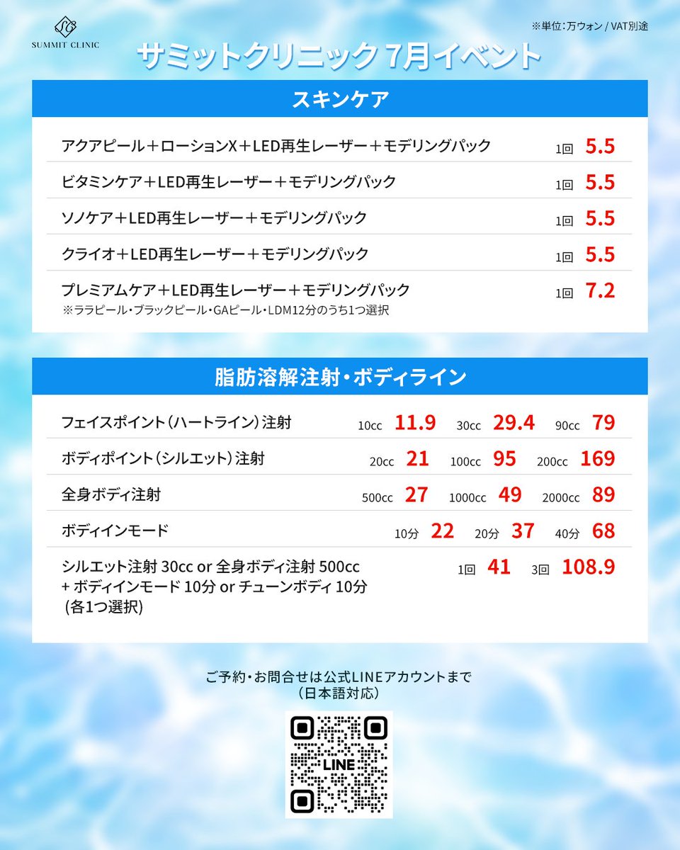 summitclinic_jp's tweet photo. 📲ご予約・お問い合わせは公式LINEへ！
https://t.co/xj5UMvzq5r

🏥診療時間
月〜金：10:30~20:30
土曜日：10:00-17:00
※日曜休診

🚃最寄駅
5号線光化門駅5番出口から徒歩3分
1号線市庁駅4番出口から徒歩3分

#渡韓 #肌管理 https://t.co/yqzHNbRDLW