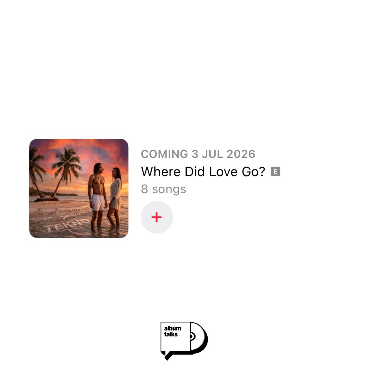 AlbumTalksHQ's tweet photo. WHERE DID LOVE GO? [EP]📀
TEKNO
8 TRACKS

🚨OUT THIS FRIDAY🚨 https://t.co/kuBV4aLJCY