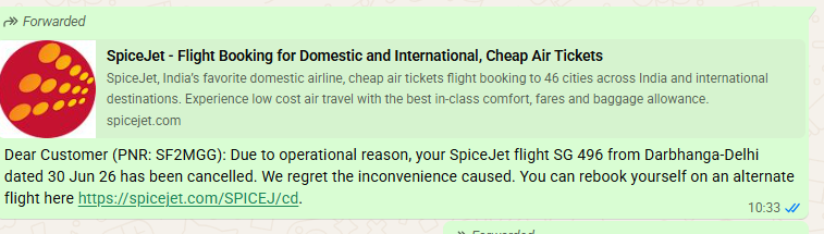 pankajprasoon's tweet photo. @flyspicejet क्या तमाशा बना कर रखा हुआ है? लोग इमरजेंसी में पहुंचने के लिए फ्लाइट का टिकट लेते हैं। लगातार दो दिन से दरभंगा-दिल्ली वाली फ्लाइट कैंसिल कर दी जा रही है। लोग ग्रामीण क्षेत्र से एयरपोर्ट पहुंचते हैं और निराश होकर वापस लौट जाते हैं। @MoCA_India संज्ञान लीजिए https://t.co/RGIoIGmlYX