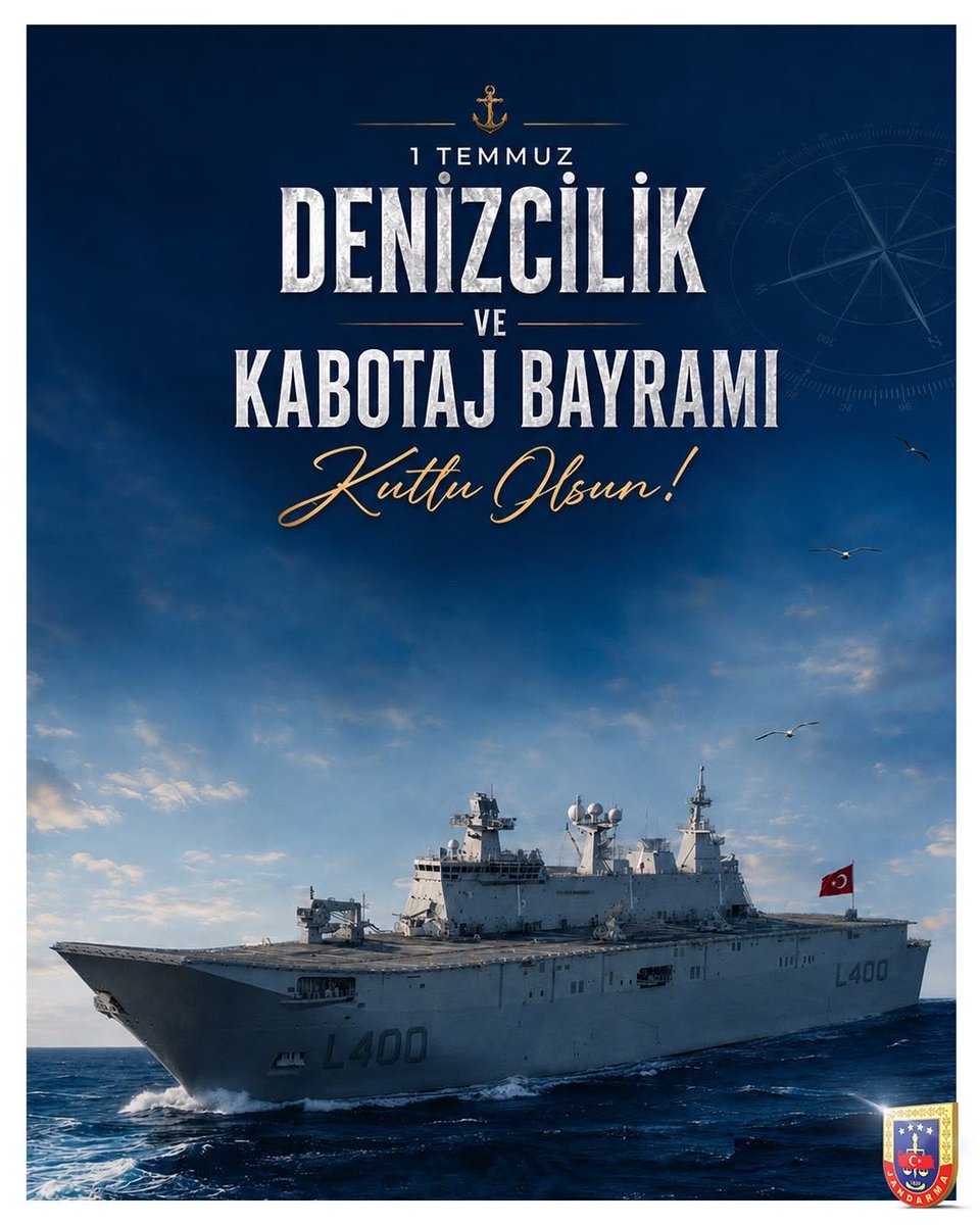 jandarma's tweet photo. Denizlerimizde bağımsızlığımızın ve egemenliğimizin teminatı olan 1 Temmuz Denizcilik ve Kabotaj Bayramı kutlu olsun. ⚓🇹🇷 https://t.co/vEWC4H5gQd