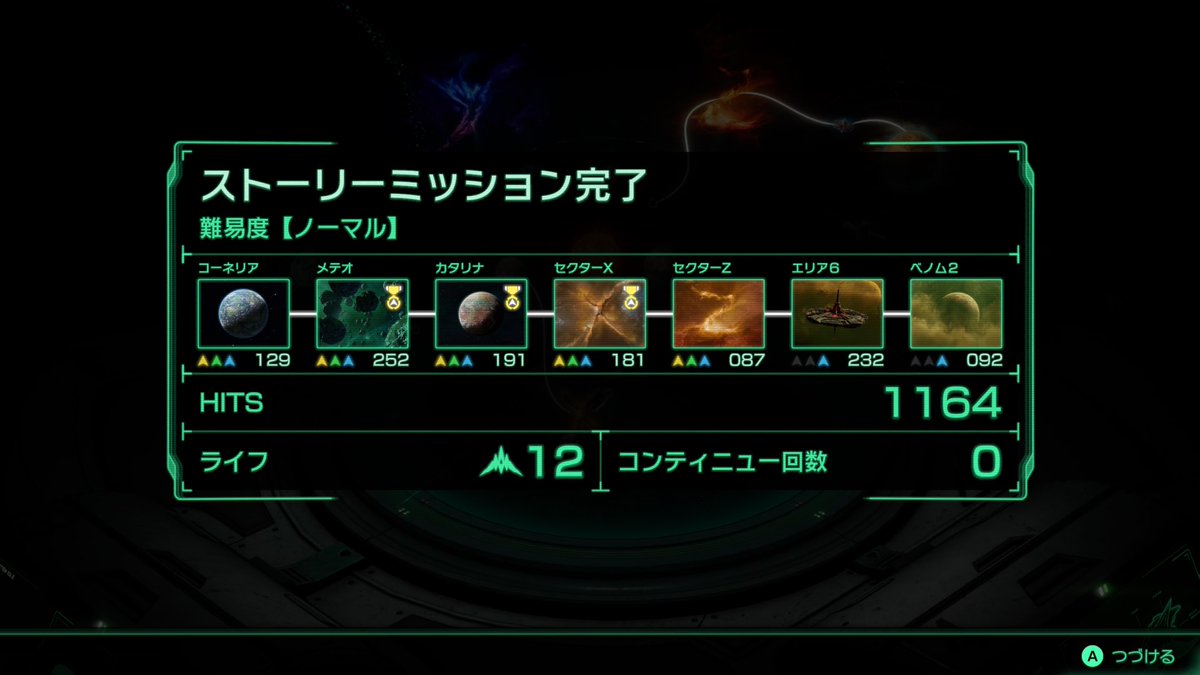 hamachi_how's tweet photo. star fox
初回プレイはこんな感じ
せっかくなのでビルに会ってセクターXで再会した

セクターZでは味方にミサイル取られて勲章取れなかったり
ラストのウルフェン2では味方欠けたせいで終始3人に追い回されてつらかったです https://t.co/d80tWKfpbE
