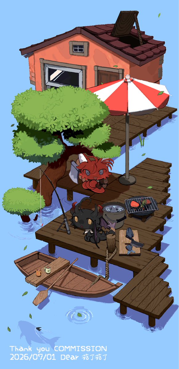 218GOU's tweet photo. skeb納品いたしました！
ありがとうございます🌳🚣‍♀️🔥🎣 https://t.co/EFDj7jvUjg